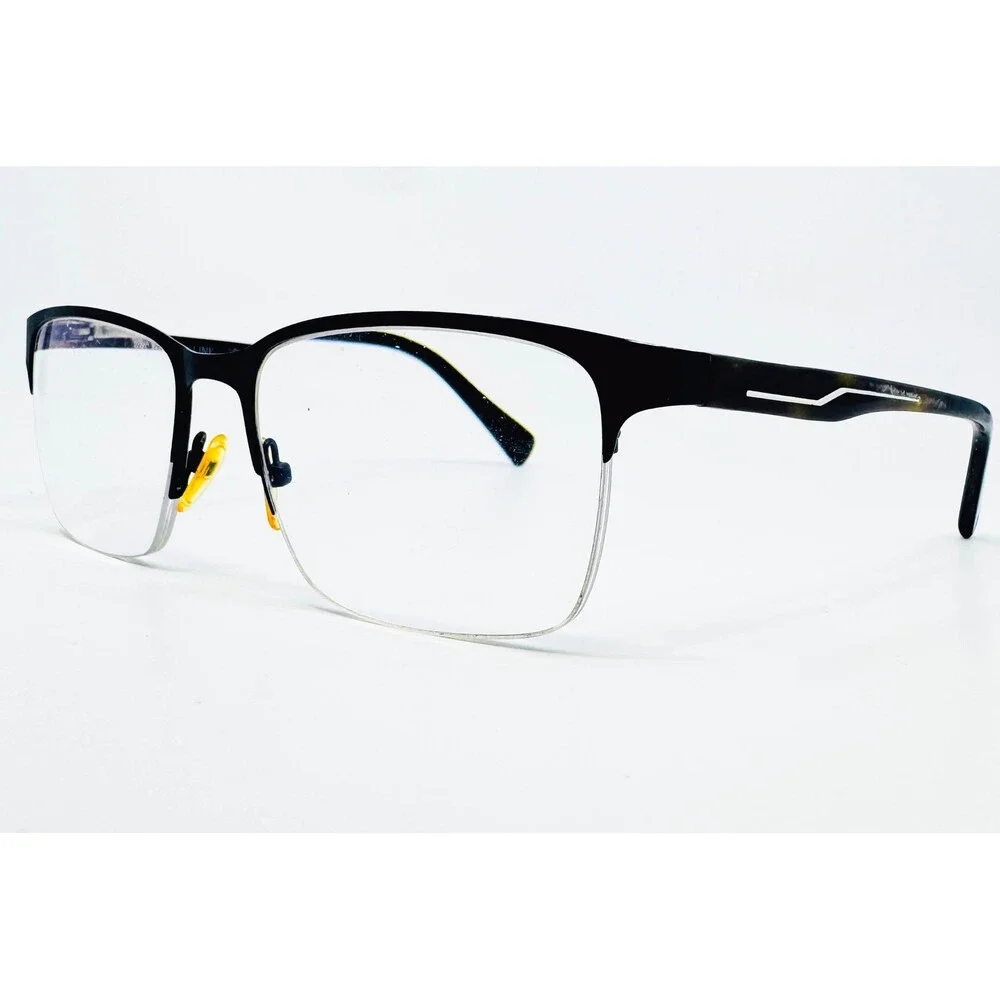 Link Occhiali Eyeglasses Men Black Brown Semi-Rimless 7178 C.8M 53-17-140